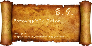 Borovnyák Ixion névjegykártya